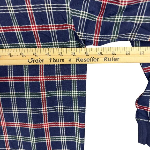 Vintage Tommy Hilfiger Polo Shirt Men XL Plaid Green Collar XL Navy Red Green - Picture 8 of 10